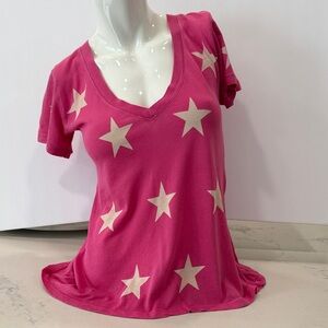 Wildfox Pink Star Short Sleeve Tee by Wildfox